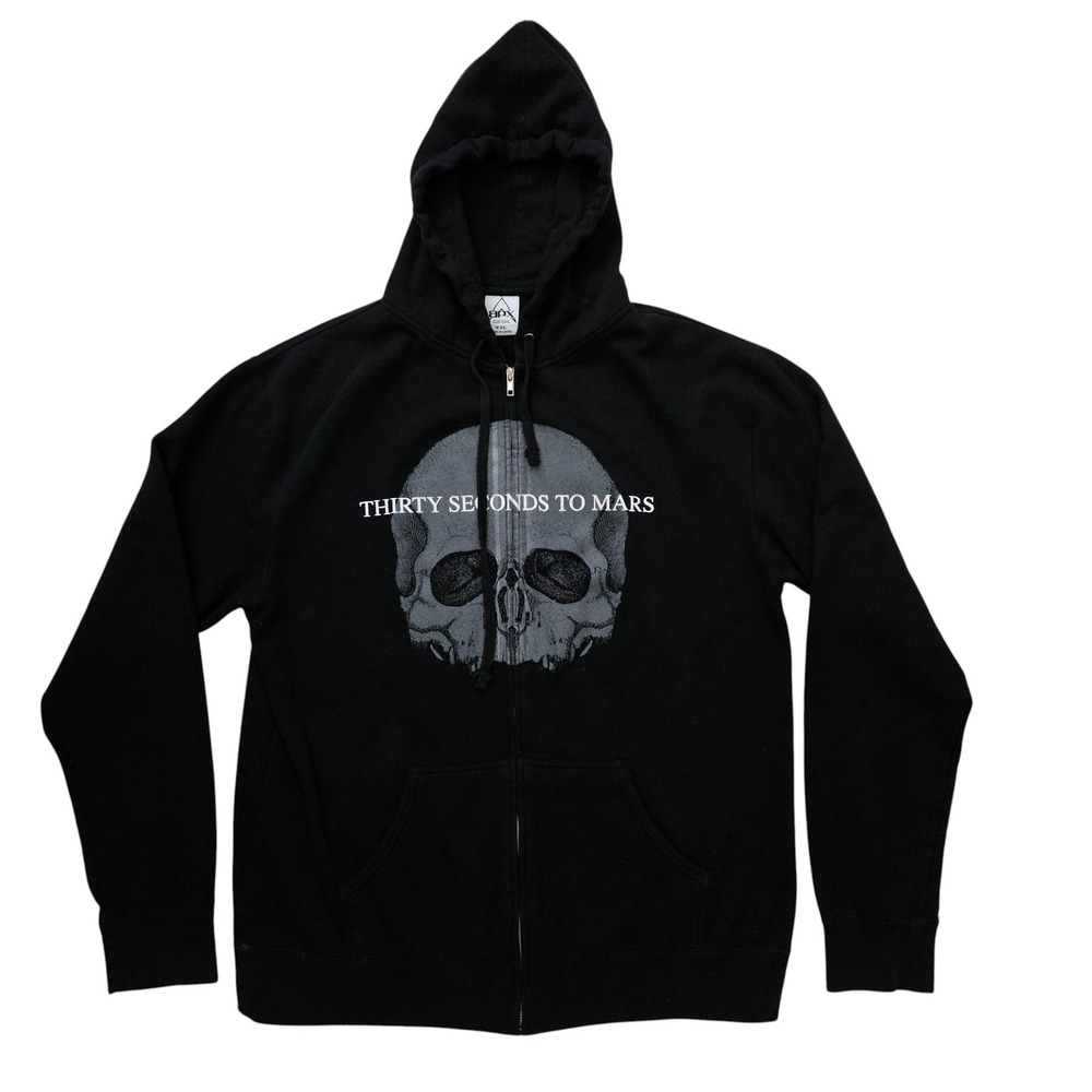 Thirty Seconds To Mars Black Full Zip Hoodie Size XXL A Beautiful Lie Band Merch